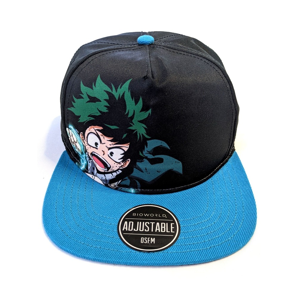 My Hero Academia Deku Snapback Hat Bioworld Anime Crunchyroll Cap (READ)